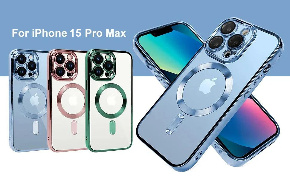 MagSafe Hülle iPhone 13–16 Pro/Max Klar N52 Magnet Anti-Gelb Kameraschutz 